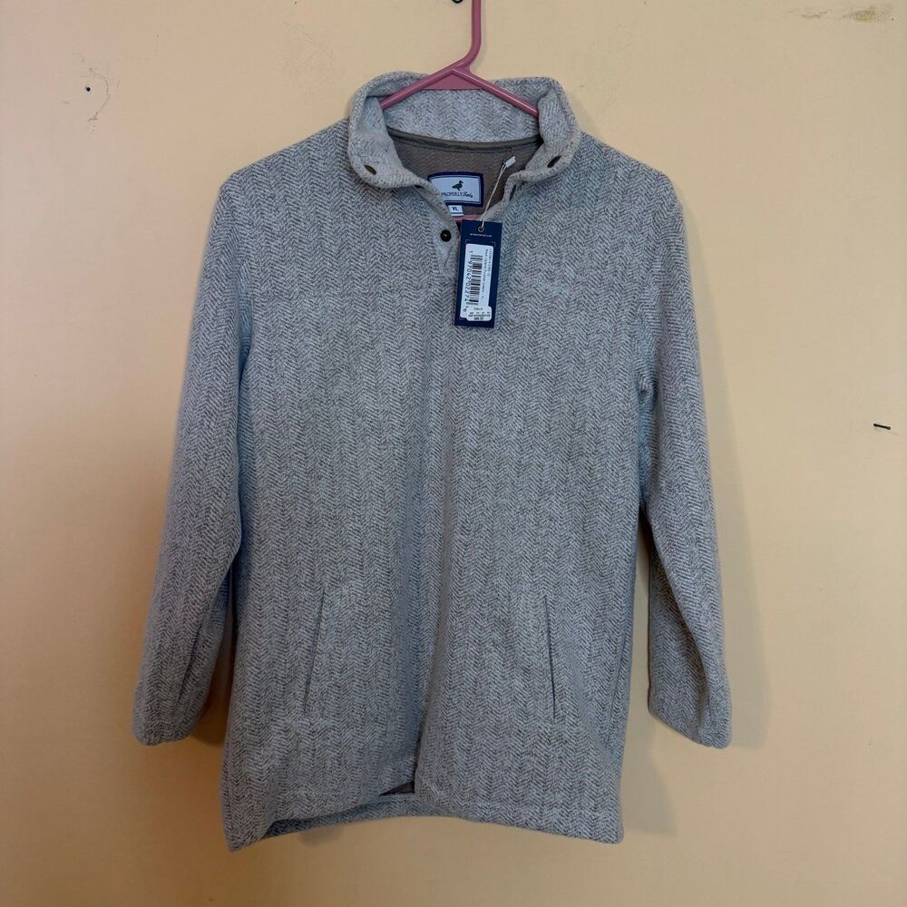 NWT Properly Tied Boys Upland Pullover Bark size youth large